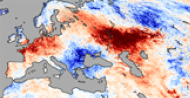 Mapa de anomalías en las temperaturas en los primeros días de julio