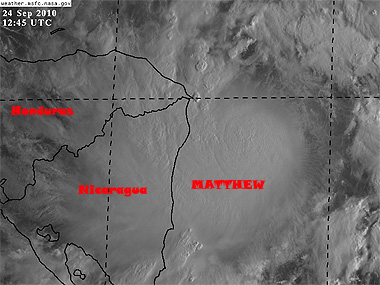 Imagen en modo visible de la tormenta tropical MATTHEW, 12:45 UTC, 24.09.10