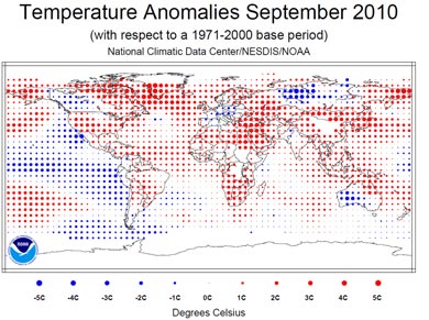 anomalía térmica septiembre 2010