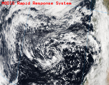 Imagen captada por el satélite AQUA (sensor MODIS). 09.03.11., 14:10 UTC.
