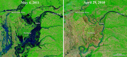 Inundaciones en la ribera del Río Mississippi