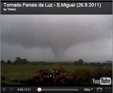 Captura de la secuencia del vídeo en Youtube que recoge el tornado
