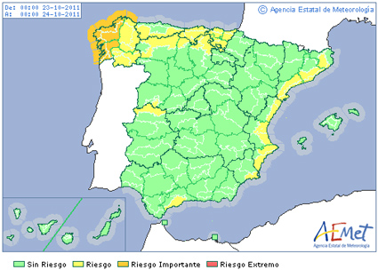 Alertas AEMET para domingo 22 en España