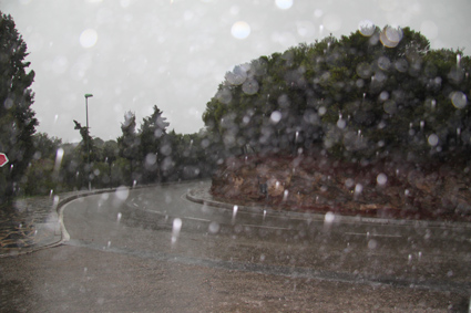 Lluvia torrencial en Gibralfaro, Málaga