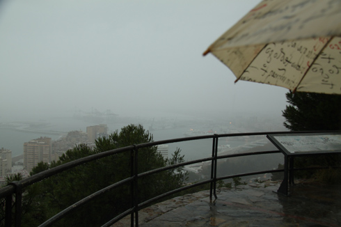 Lluvia torrencial en Málaga