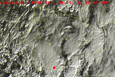 Imagen visible centrada en la Península Ibérica a las 07:45 UTC, 04.11.11.