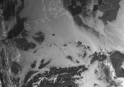 Anticiclón europeo. Imagen satelital en modo visible