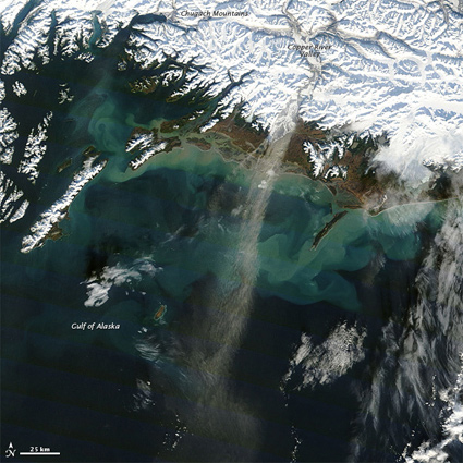 Tormenta de polvo en el Golfo de Alaska