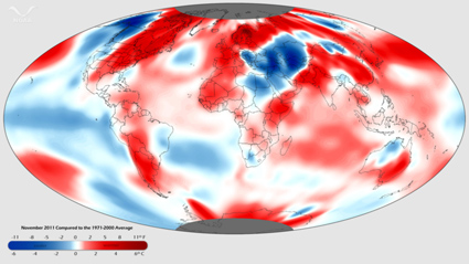 Comportamiento climático del planeta: noviembre 2011