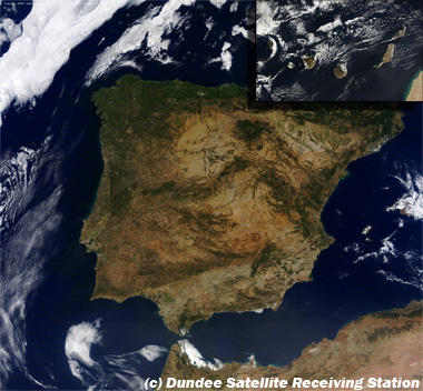 Imagen de la Península Ibérica y archipiélagos
