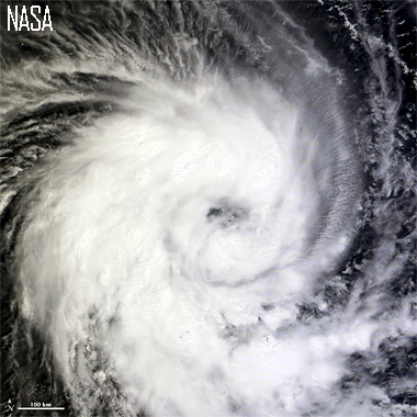 Imagen visible de BENILDE, satélite TERRA (sensor MODIS)