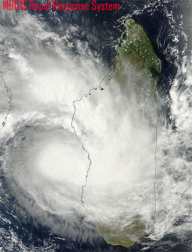 Imagen visible del ciclón tropical CHANDA sobre Madagascar