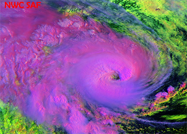 Ciclón tropical FUNSO visto a través del satélite meteorológico Metop-A, 21.01.12, 06:40 UTC.