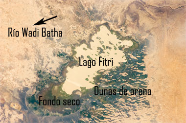 Lago Fitri desde la Estación Espacial Internacional, enero de 2012