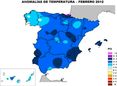 Febrero de 2012: extremadamente frío en España