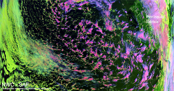 Imagen en modo visible y falso color RGB, satélite Metop-A, 11:01 UTC.