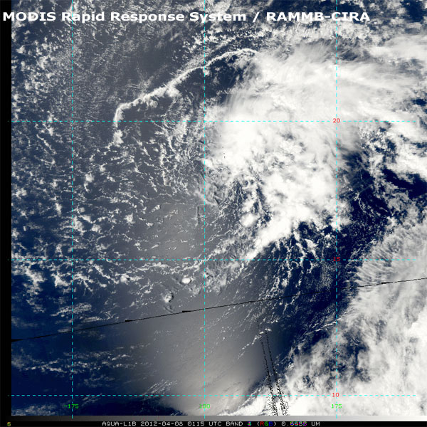 Sistema de baja presión en el Pacífico Central, Satélite AQUA (sensor MODIS), 08.04.12, 01:15 UTC.