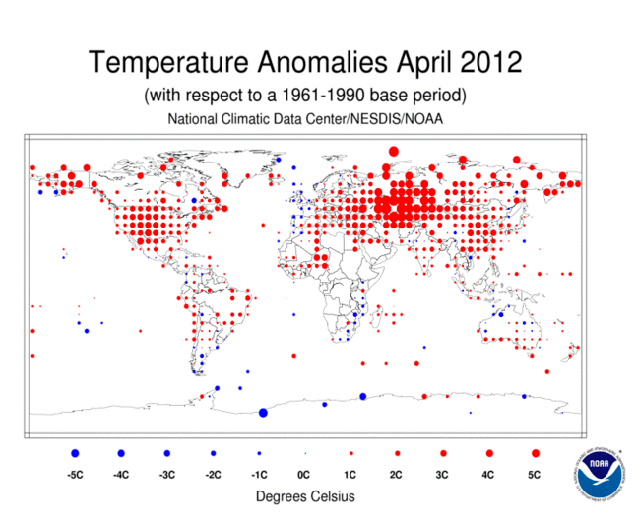 Informe climático de la Tierra. Abril de 2012