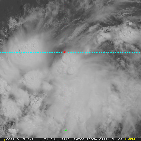 Imagen visiblde del sistema tropical 99L INVEST, 12:45 UTC.