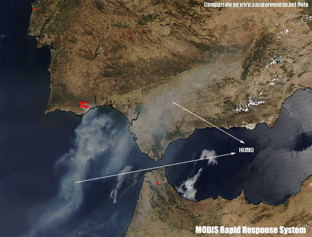 Imagen visible de alta resolución, Nilofar y humo en el norte de la India. Satélite Suomi NPP, 28 octubre 2014.