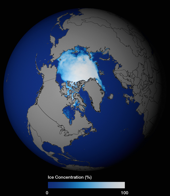 Julio-2012. El hielo marino del Océano Ártico se muestra un 21,4% por debajo del promedio