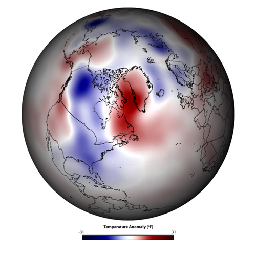 Anomalía de temperaturas a escala global. Crédito: NOAA.