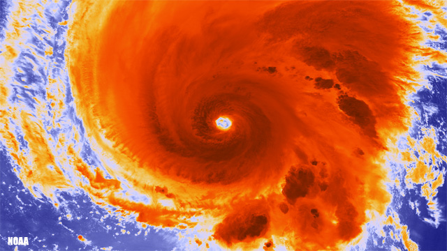 Gran huracán MICHAEL de categoría 3 en el Atlántico Norte. Satélite SUOMI NPP, 06.09.12, 04:22 UTC. Crédito: NOAA.