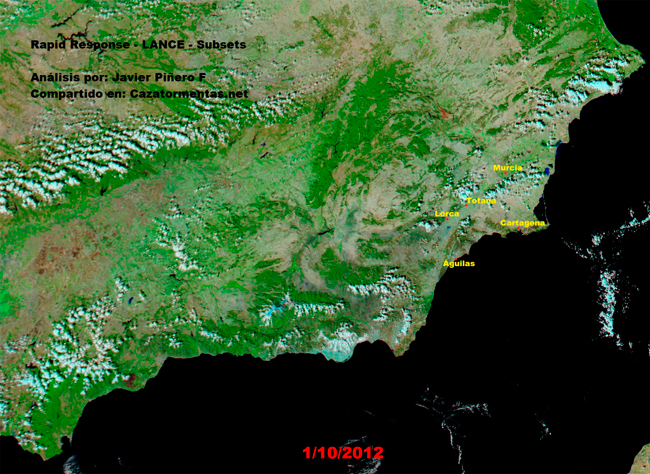 El efecto de las precipitaciones torrenciales desde el satélite Aqua de la NASA