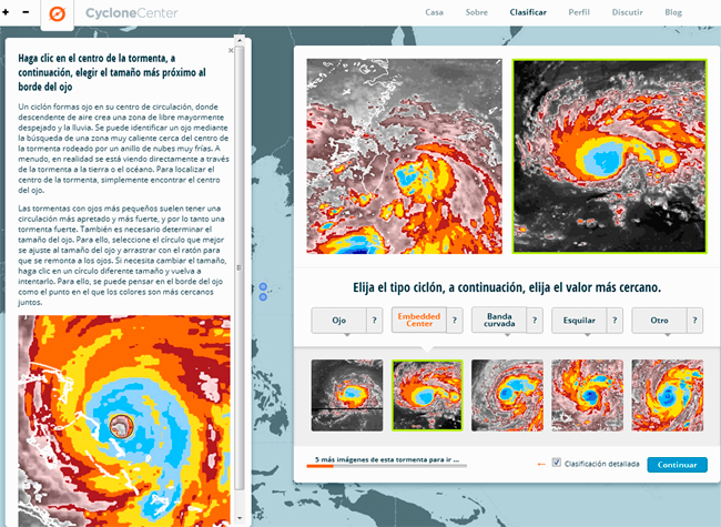 CycloneCenter: colabora en la clasificación de Huracanes, Tifones y Ciclones