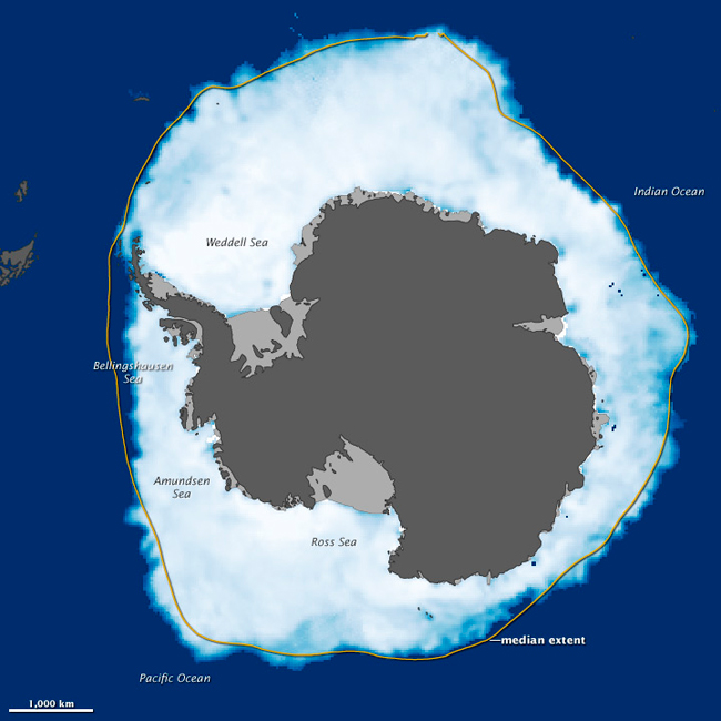 El hielo marino de la Antártida alcanza su máxima superficie anual