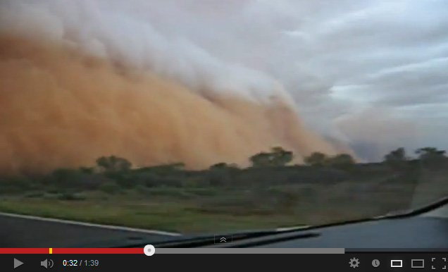 Captura de vídeo de la tormenta de arena.