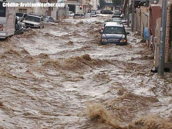 Inundaciones repentinas en Taif, La Meca, Arabia Saudita. Crédito: ArabianWeather.Com