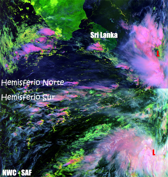 Imagen visible de alta resolución y realce RGB. Satélite MetOp-A, 08.05.13, 04:19 UTC.
