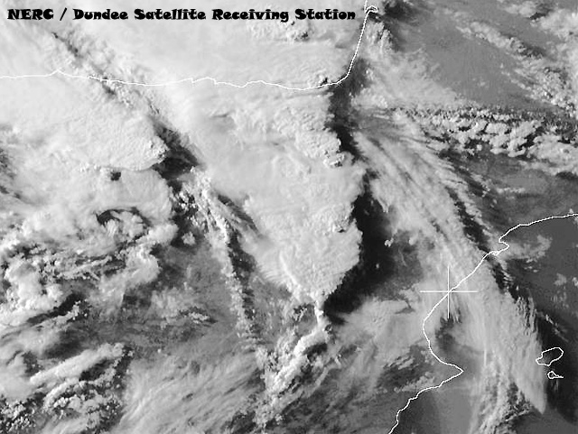 Imagen visible con tormentas severas en norte y noreste peninsular. 24.05.07, 18 UTC.