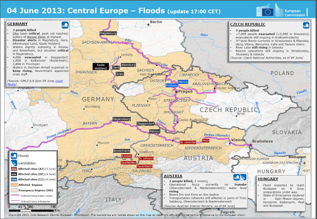 Inundaciones en Centro Europa. Crédito: Comisión Europea.