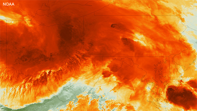 Imagen de la tormenta captada por el satélite SUOMI-NPP.
