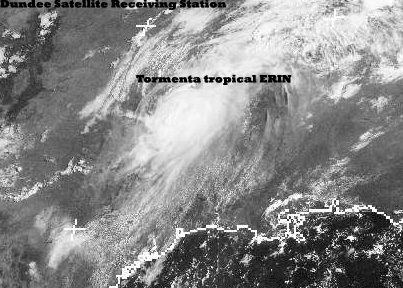 Tormenta tropical ERIN azotando Oklahoma, 19.08.07, 15 UTC.