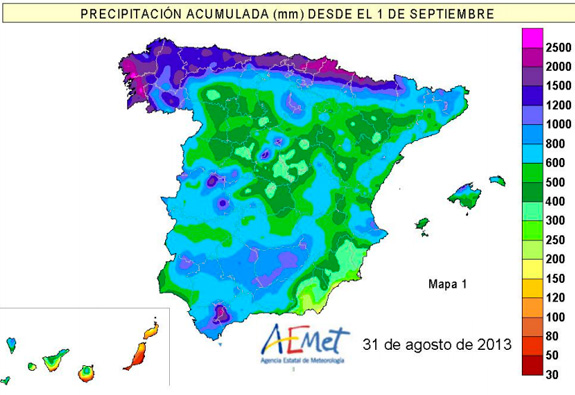 AEMET, agosto de 2013 en España: cálido y normal en precipitaciones
