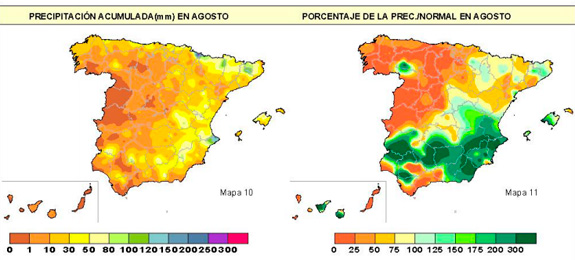 AEMET, agosto de 2013 en España: cálido y normal en precipitaciones