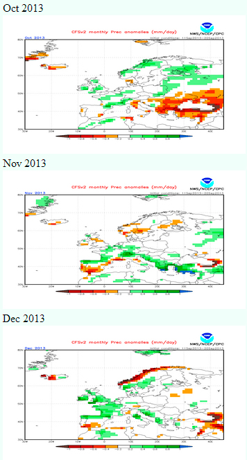 Previsiones estacionales para el otoño de 2013