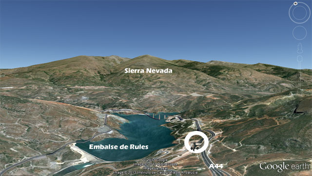 Captura de Google Earth con la ubicación de la nueva estación.