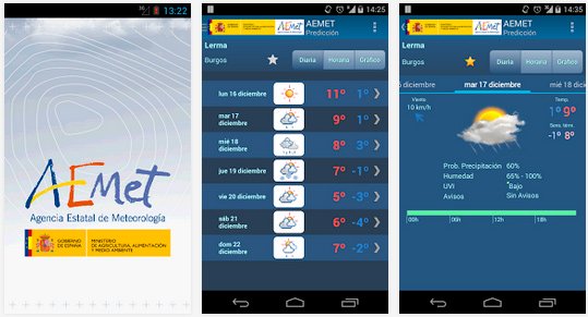 Descarga la aplicación oficial El Tiempo de AEMET para Android