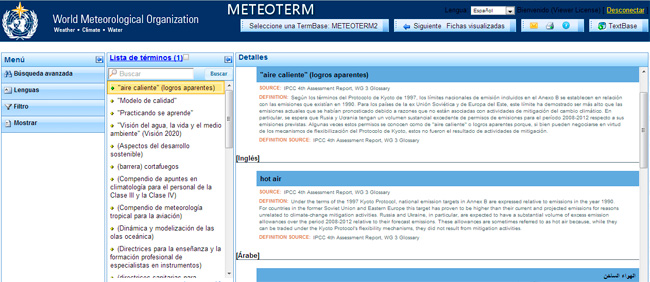 METEOTERM: el glosario de términos y conceptos meteorológicos de la OMM