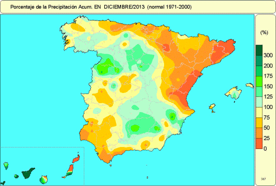 Diciembre de 2013: frío y ligeramente seco en España