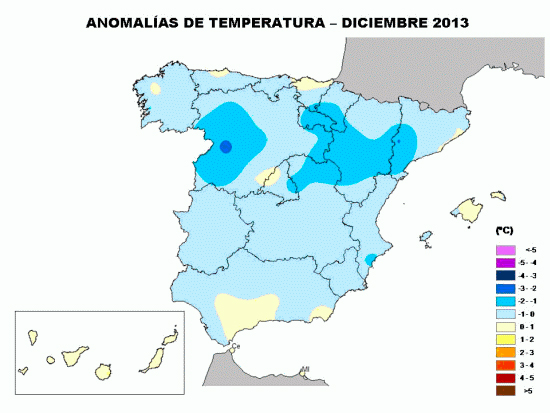 Diciembre de 2013: frío y ligeramente seco en España
