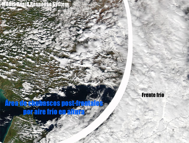 Imagen visible del satélite AQUA (sensor MODIS).