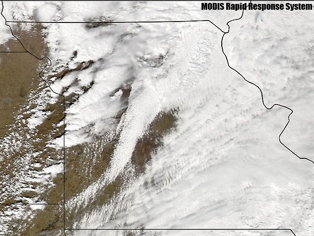 Imagen de las tormentas severas en el estado de Misuri, ayer (Estados Unidos).