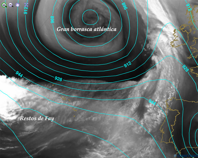 Análisis atmosférico del entorno sinóptico, 14 octubre 2014, 12 UTC. Crédito: eumetrain.