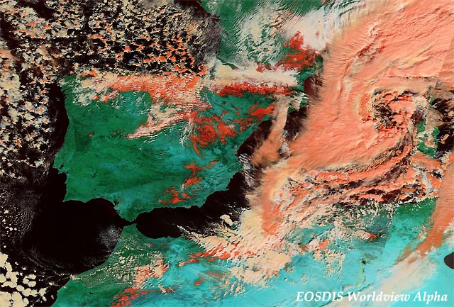 Imagen visible + RGB de alta resolución, satélite TERRA (MODIS), 5 febrero 2015.
