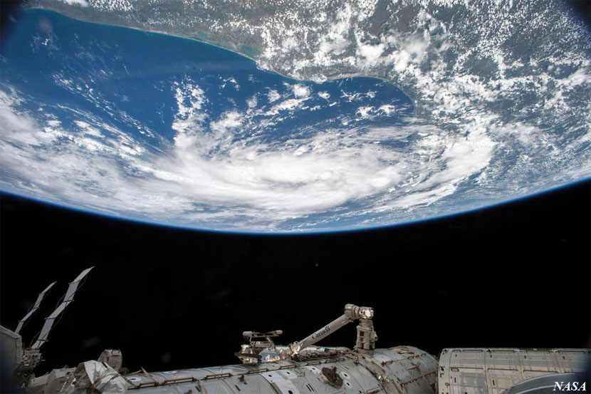Tormenta tropical BILL desde la Estación Espacial Internacional, ISS, 16 de junio de 2015.